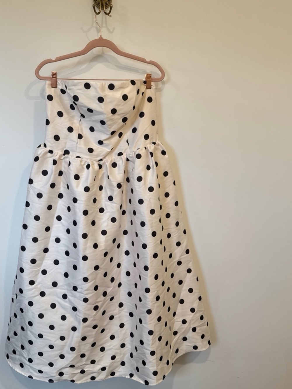 Cider Women’s Off White Polka Dot Strapless Party Dress